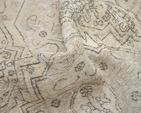 3x5 Vintage Brown Persian Style Hand Knotted Distressed Low Pile Wool Area Rug